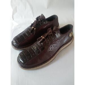MAX LEATHER Genuine Crocodile size 9.5 color brown USA
